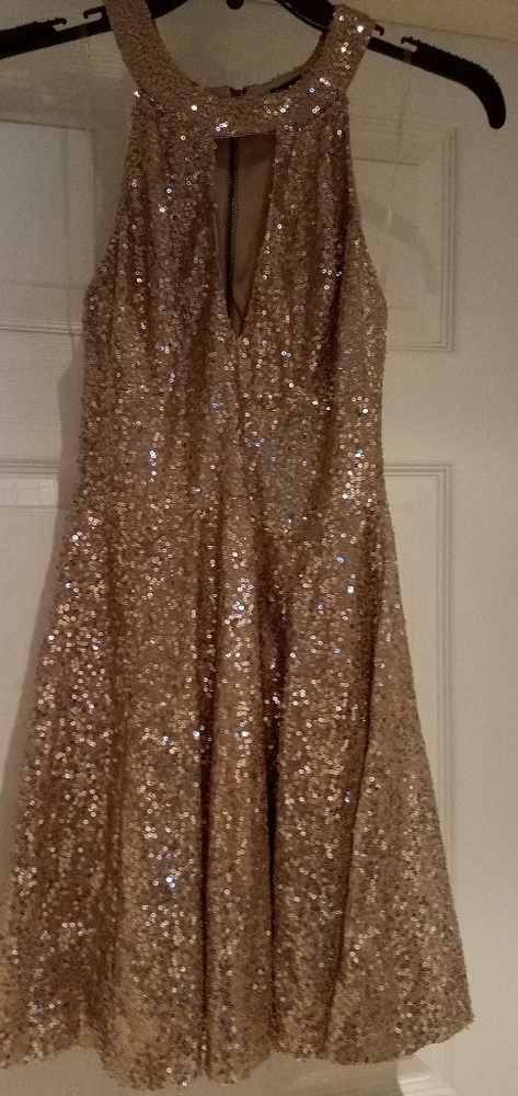 Rose gold sequin dress